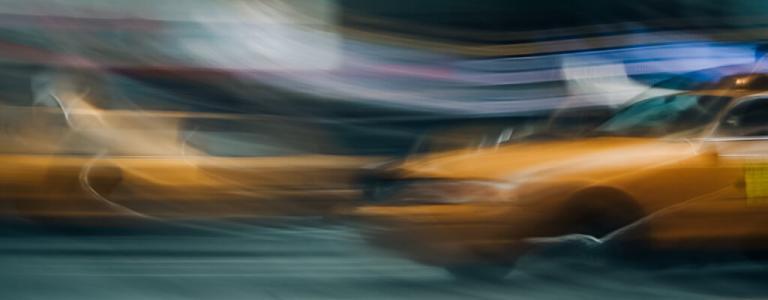 Onscherpe New York-taxi.